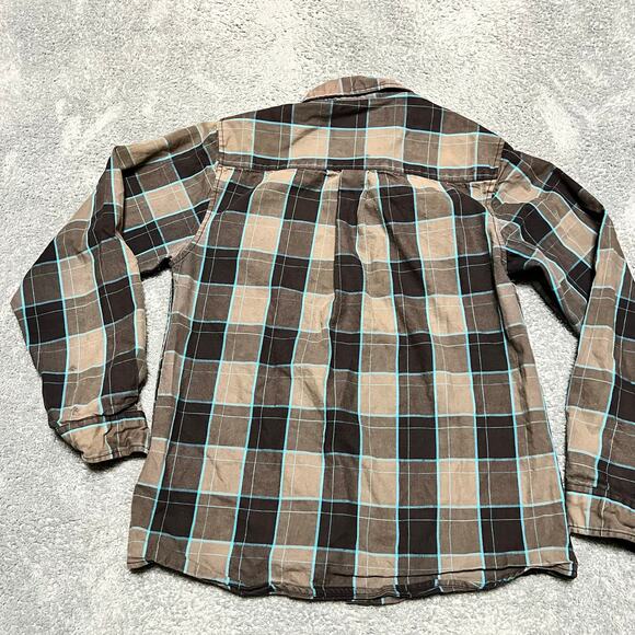 Dixxon Shirt Mens Medium Flame Resistant Plaid Button Flannel Gray Blue ** - Picture 4 of 10